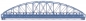Preview: Long arch bridge 120 mm, single track, blue