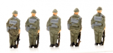 NVA 5 soldiers standing with gun beside -TT-