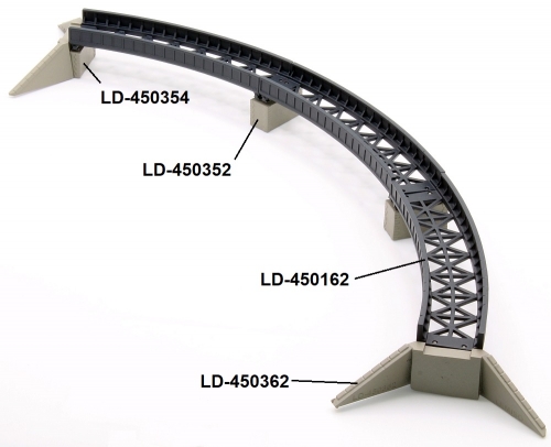 Iron plate bridge R157.5, single track