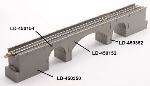 Viaduct long arch 60 mm, single track