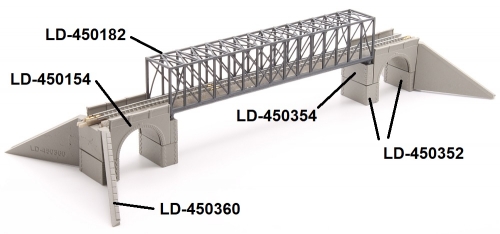 Wing wall high, single track, 2 pieces