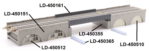 Viaduct double arch 60 mm, double track