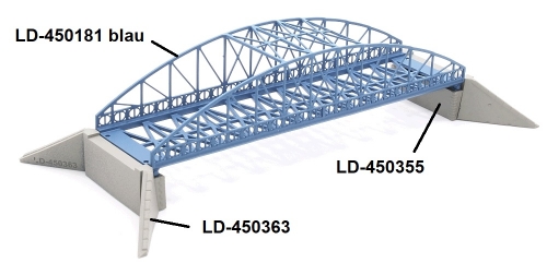Long arch bridge 120 mm, double track, blue