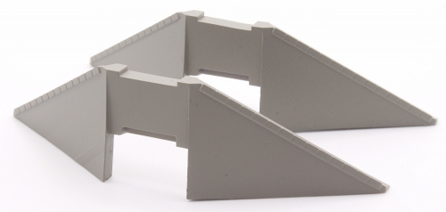 Wing wall high, single track, 2 pieces