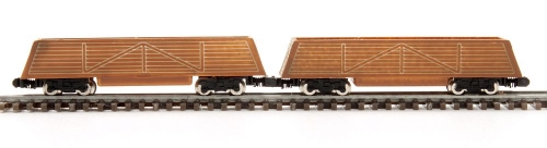 2 open wagons brown