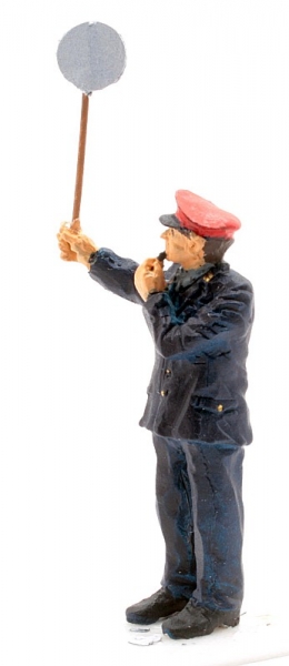 Schaffner giving departure signal -0-