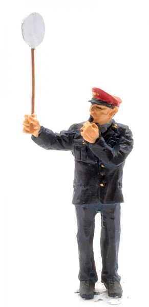 Schaffner giving departure signal -0-