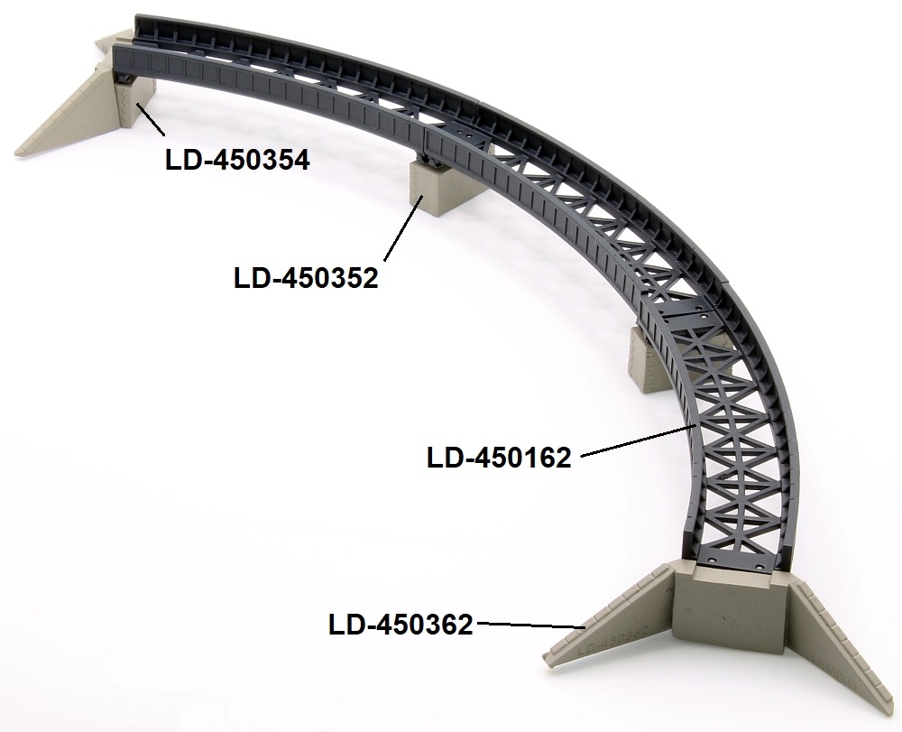 Iron plate bridge R157.5, single track