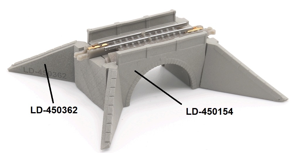 Wing wall low, single track, 2 pieces