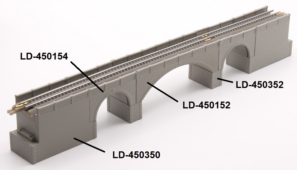 Viaduct long arch 60 mm, single track