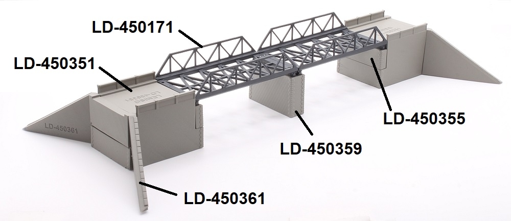 Wing wall high, double track, 2 pieces