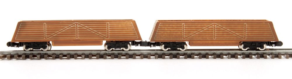 2 open wagons brown