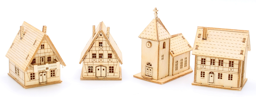 Häuserset mit Kirche