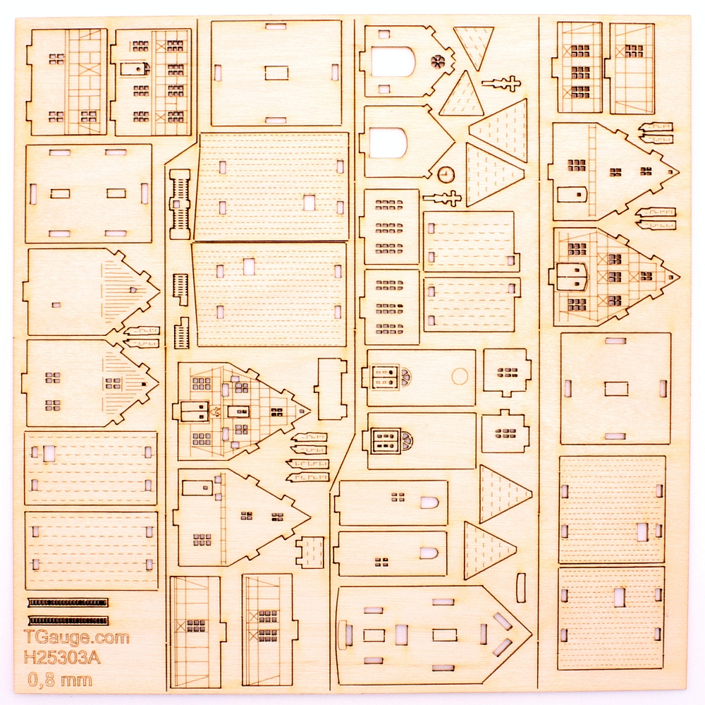 Häuserset mit Kirche